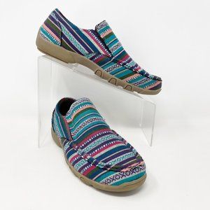 Roper Womens Multicolored Canvas Slip on Flat Comfort Shoes Size 7.5